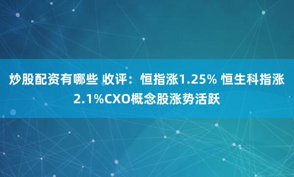 炒股配资有哪些 收评：恒指涨1.25% 恒生科指涨2.1%CXO概念股涨势活跃